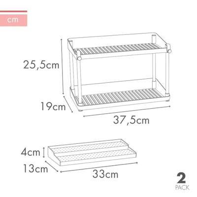 Keukenkast Organiser Max Home Wit 2 Planken 2 Stuks 37,5 x 25,5 x 19 cm Keukenkast Organiser Max Home Wit 2 Planken 2 Stuks 37,5 x 25,5 x 19 cm