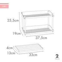 Keukenkast Organiser Max Home Wit 2 Planken 2 Stuks 37,5 x 25,5 x 19 cm - thumbnail