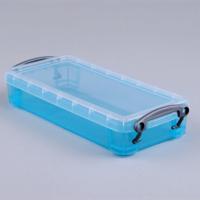 Really Useful Box pennenbakje 0,55 liter, transparant blauw - thumbnail