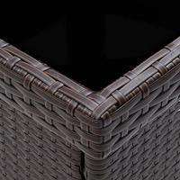 3-delige Tuinset poly rattan en gehard glas bruin - thumbnail