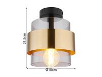 Globo PlafondlampMilley zwart met goud - 15560D - thumbnail