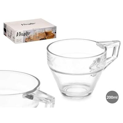 Theeglas en koffieglas Vivalto Transparant Glas 199 ml (6 Stuks)