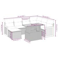 8-delige Loungeset met kussens poly rattan beige - thumbnail