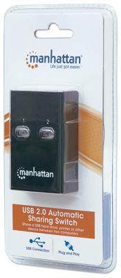 Manhattan 162005 2 poorten USB 2.0-schakelaar Zwart