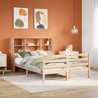 Bed met boekenkast zonder matras massief grenenhout 160x200 cm - thumbnail