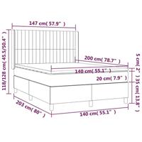 Boxspring met matras stof zwart 140x200 cm - thumbnail