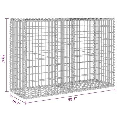 Gabion mand 150x50x100 cm gegalvaniseerd staal - thumbnail
