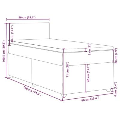 Boxspring met matras stof donkergrijs 90x190 cm