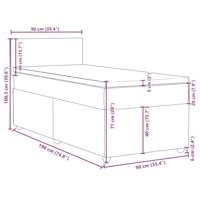 Boxspring met matras stof donkergrijs 90x190 cm - thumbnail