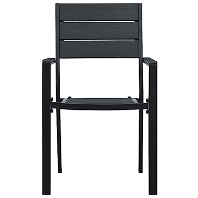 VidaXL Tuinstoelen 4 st hout-look hdpe zwart VidaXL Tuinstoelen 4 st hout-look hdpe zwart