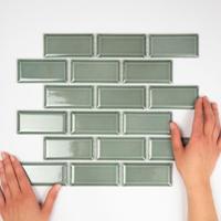 Mozaiektegel Paris 30x30 cm Porselein Glanzend Groen Grijs Jos. - thumbnail