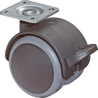 BS Rollen Dubbel zwenkwiel met rem | wiel-d. 40 mm draagvermogen 30 kg | met schroefplaat | kunststof | 1 stuk - F86.040.PL F86.040.PL