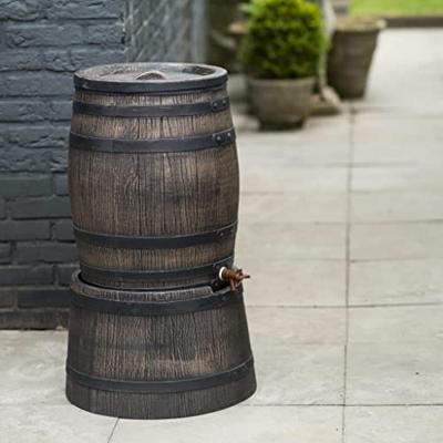 Nature standaard voor regenton met hout-look 45x28,5 cm bruin