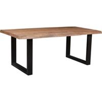 Brix Eettafel 'Sturdy' Boomstam, Mangohout en staal, 180 x 100cm - thumbnail