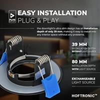 Set van 3 Bari LED Inbouwspots - 4,4 Watt 345 lumen - 2700K Warm Wit - GU10 - Dimbaar - Rond - IP65 Waterdicht - Zwart - Voor binnen, buiten en badkamer - thumbnail