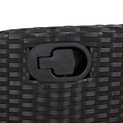 7-delige Tuinset met kussens poly rattan zwart 7-delige Tuinset met kussens poly rattan zwart