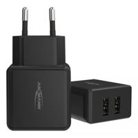 Ansmann HomeCharger HC212 USB-oplader 12 W 2x USB-A Zwart Binnen - thumbnail