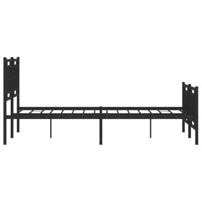 Bedframe met hoofd- en voeteneinde metaal zwart 135x190 cm