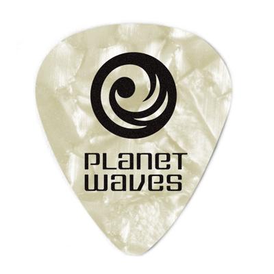 D&apos;Addario 1CWP4-10 white pearl celluloid plectra 10 pack medium