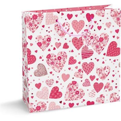 Geschenkzak Listen To Your Heart, voor fles, 9 x 36 x 13 cm