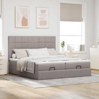 Ottoman bed met matrassen 180x200cm stof taupe - thumbnail