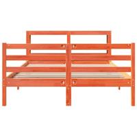 Bedframe zonder matras massief grenenhout wasbruin 150x200 cm - thumbnail