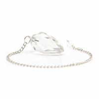 Pendel Edelsteen Bergkristal Diamant Geslepen - thumbnail