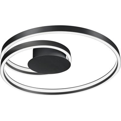 LED Plafondlamp - Cinque Ciola - 1 Lichtpunt van 46 Watt - Dimbaar - Aanpasbare Lichtkleur - Mat Zwart - Metaal
