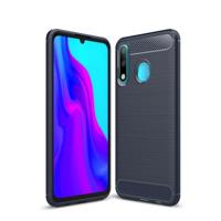 Geborsteld textuur koolstofvezel TPU Case voor Huawei P30 Lite (marineblauw) - thumbnail