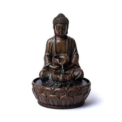 Water Offerende Boeddha Fontein met LED-licht in Polyresin Water Offerende Boeddha Fontein met LED-licht in Polyresin