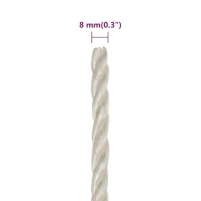Werktouw 8 mm 100 m polypropeen wit