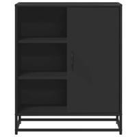 Dressoir 62x35x76 cm bewerkt hout zwart - thumbnail