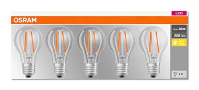 OSRAM HOMELIGHTING 4058075090569 LED-lamp Energielabel E (A - G) E27 Peer 6.5 W = 60 W Warmwit (Ø x l) 60 mm x 105 mm Filament / Retro-LED 5 stuk(s)