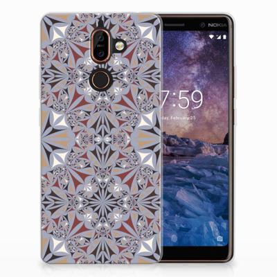 Nokia 7 Plus | TPU | Siliconen hoesje | Flower Tiles