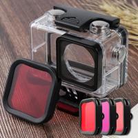 Voor DJI osmo actie onderwater waterdichte behuizing duik koffer kits met roze/rood/paars lens filter - thumbnail