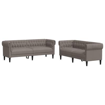 3-delige Loungeset stof taupe