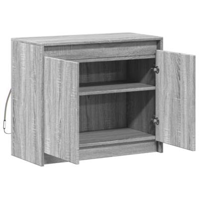 Dressoir met LED 72x34x61 cm bewerkt hout grijs sonoma eiken Dressoir met LED 72x34x61 cm bewerkt hout grijs sonoma eiken