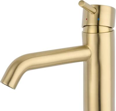 Saqu Eurotrend verhoogde wastafelkraan geborsteld messing