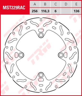 TRW remschijf "mst229rac". rotor mst229rac rigid