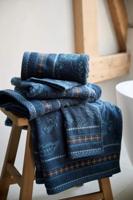 Pip Studio Pip Studio Jasmin Jacquard douchelaken Donkerblauw 70x140 cm - thumbnail
