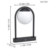 Eglo Design bollampPrata Vecchia 32cm zwart - 98732 - thumbnail