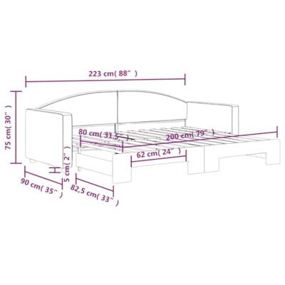 Slaapbank met onderschuifbed 80x200 cm stof taupe