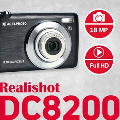 AgfaPhoto Realishot DC8200 Digitale camera 18 Mpix Zoom optisch: 8 x Zwart Incl. accu, Incl. tas Full-HD video-opname, Geïntegreerde accu - thumbnail