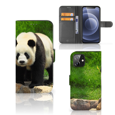 iPhone 12 | 12 Pro (6.1") | Telefoonhoesje | Met pasjeshouder | Panda
