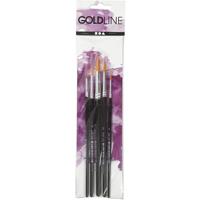 Creativ Company Gold line penselen, afm 1+4+8+12+18, l: 17-19 cm, b: 1-7 mm, rond, 5 stuk/ 1 doos - thumbnail