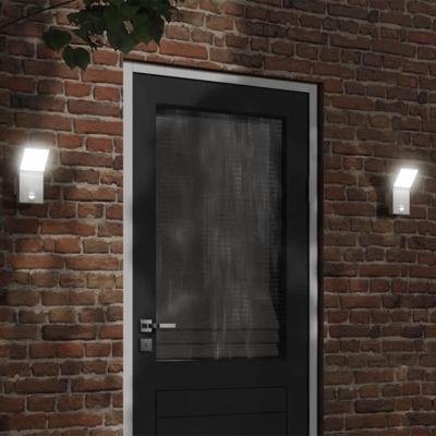 VidaXL Buitenwandlampen 2 st led met sensors gegoten aluminium wit VidaXL Buitenwandlampen 2 st led met sensors gegoten aluminium wit