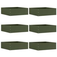 Tuinrand 6 pcs Olijf Groen 40 x 40 x 13 cm Staal - thumbnail