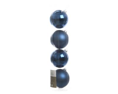4 Kerstballen glas glans-mat diameter 10cm nacht blauw KSD - Ksd 4 Kerstballen glas glans-mat diameter 10cm nacht blauw KSD - Ksd