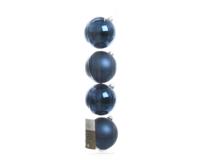 4 Kerstballen glas glans-mat diameter 10cm nacht blauw KSD - Ksd - thumbnail