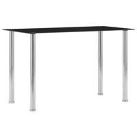 Eettafel 120x60x75 cm gehard glas zwart - thumbnail